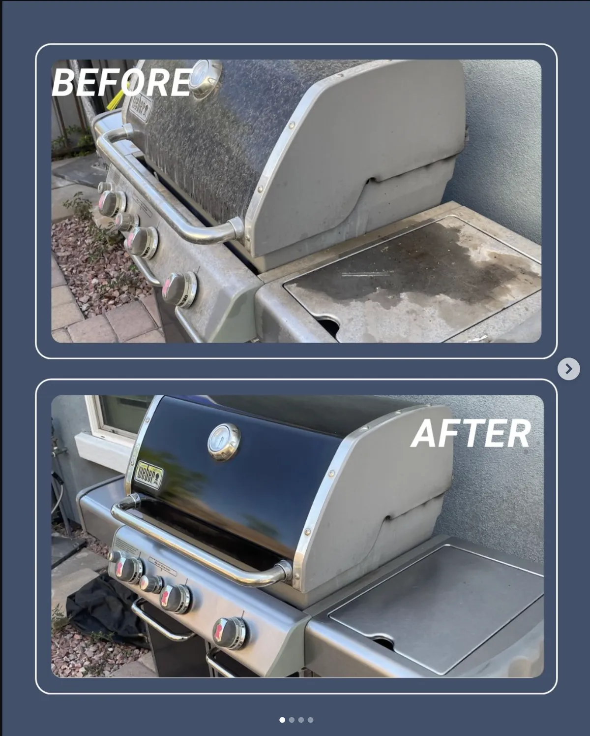 WEBER SPIRIT before and after cleaning in GILBERT, AZ