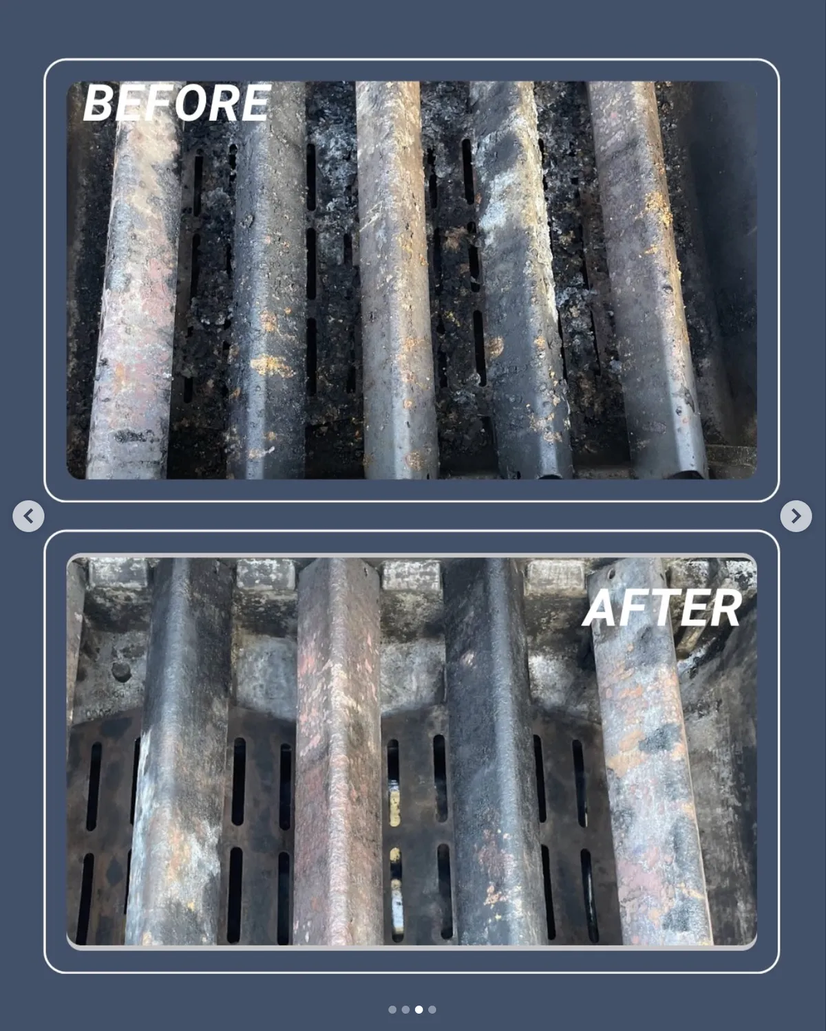 FLAVORIZER BARS before and after cleaning in MESA, AZ