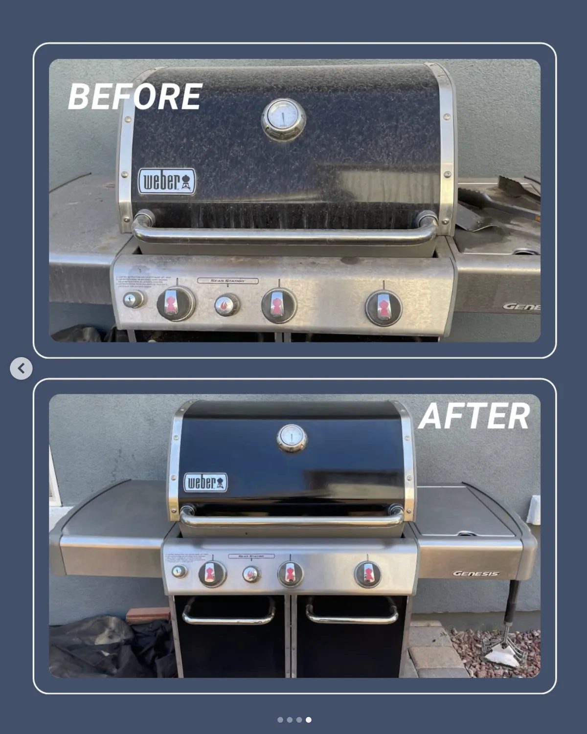 WEBER GENESIS before and after cleaning in GILBERT, AZ
